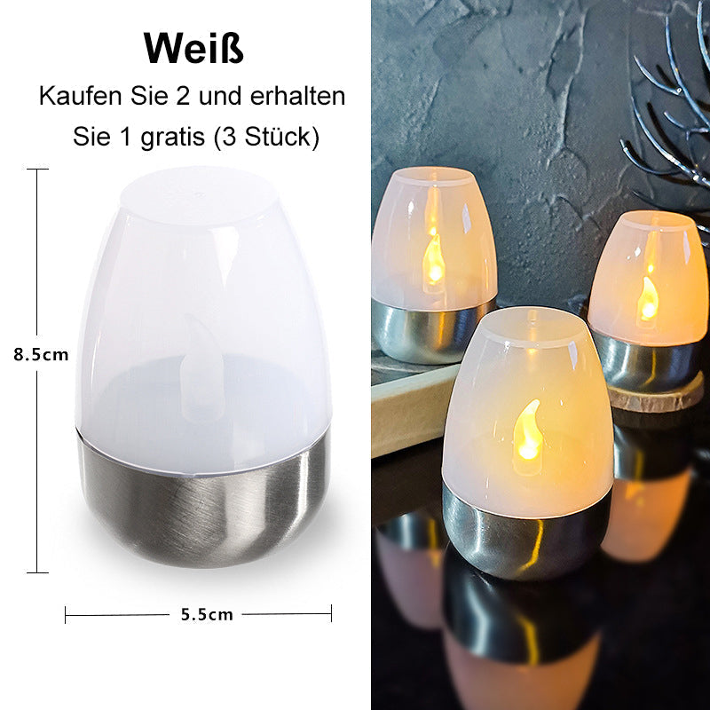 Pack Solar-Teelichter für den Außenbereich, flammenlos, flackernd, IP65 wasserdicht, Tischlampe, LED-Kerzen mit Dämmerungssensor für Laternen, Garten, Camping, Partys, Wohnraumdekoration, warme Farbe