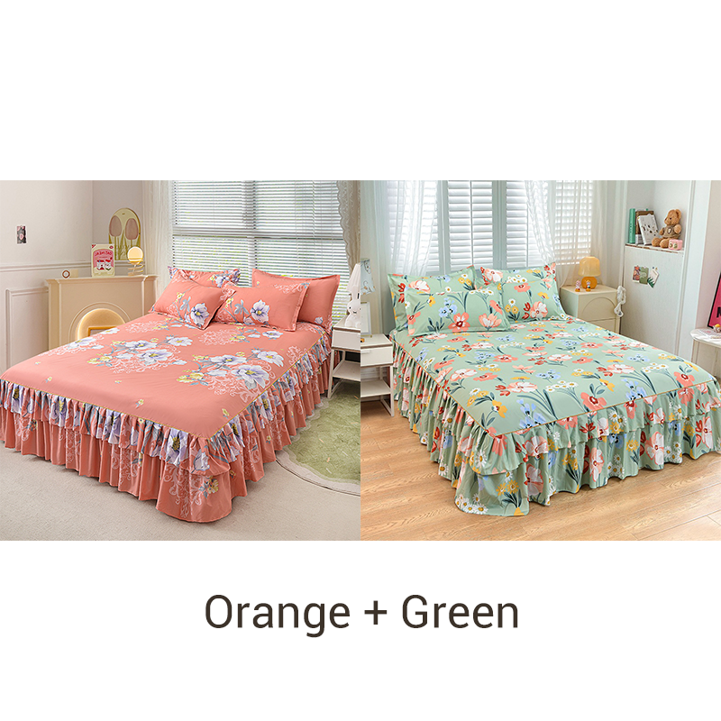 📢📢70 % Rabatt!! ⏰ 3-teiliges Rüschen-Bettrock-Set 🛏️