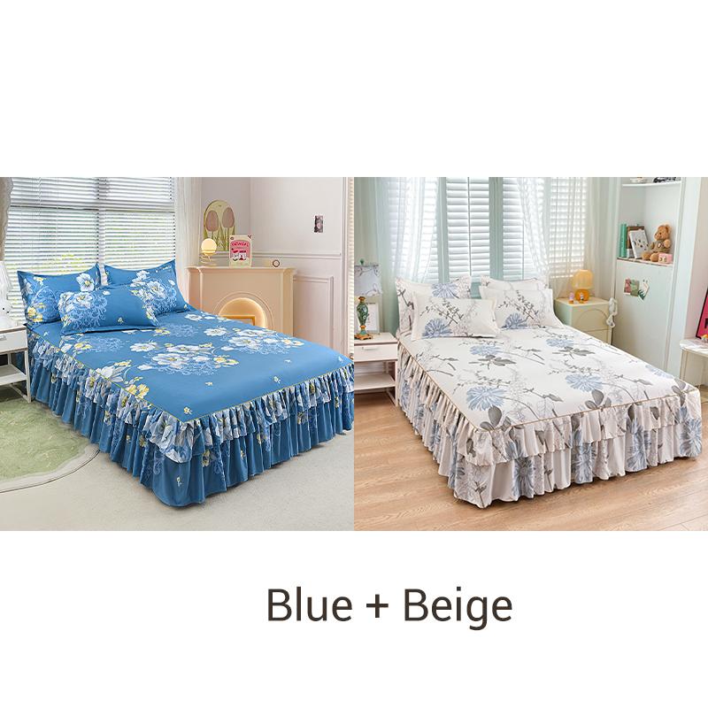 📢📢70 % Rabatt!! ⏰ 3-teiliges Rüschen-Bettrock-Set 🛏️