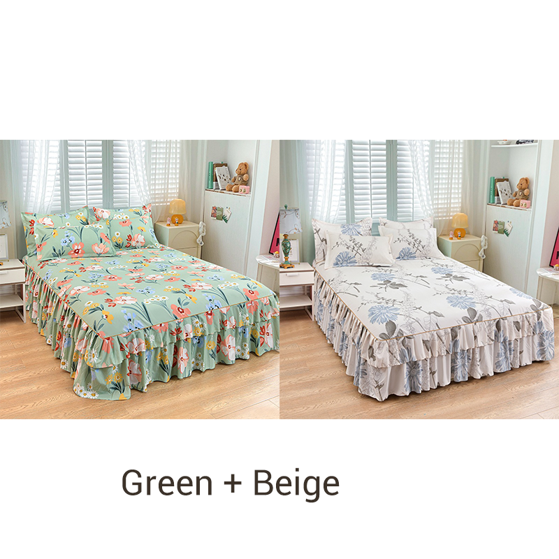📢📢70 % Rabatt!! ⏰ 3-teiliges Rüschen-Bettrock-Set 🛏️