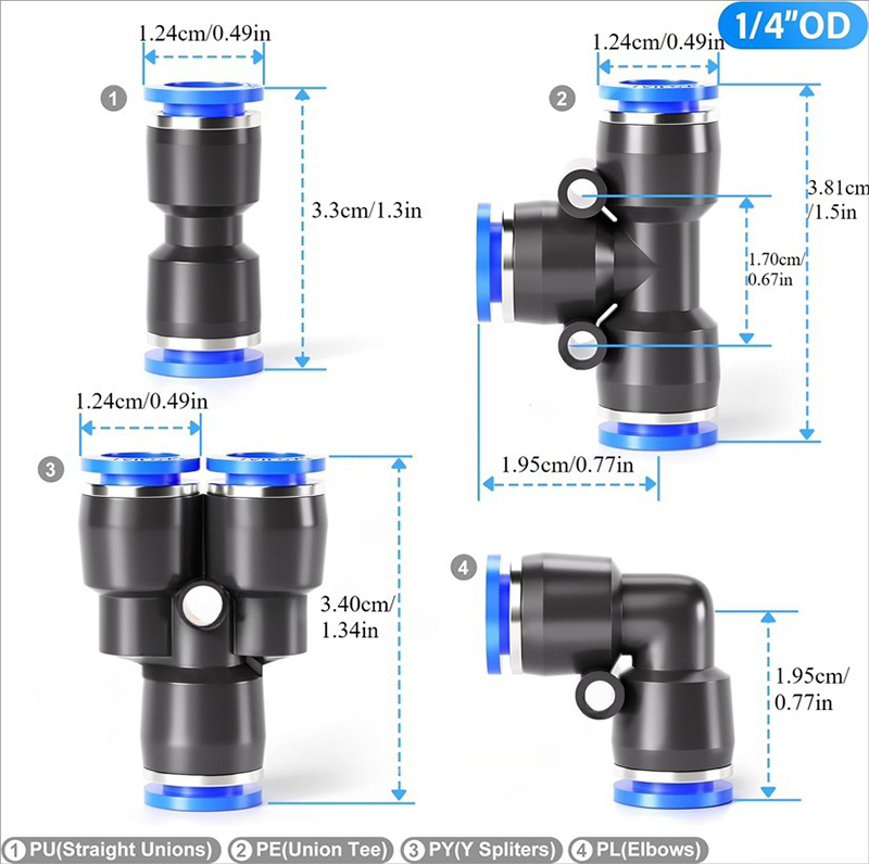 🔧🔗 1/4-Zoll Steckanschluss-Set – Schnellanschluss für pneumatische Leitungen, langlebig & leicht zu montieren 💨⚙️ Perfekt für Werkstatt und Industrie, mit korrosionsbeständigem Präzisionsdesign.